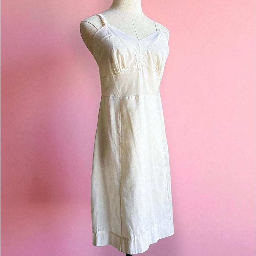Vintage 60s Sheer Cotton Slip Dress | Edwardian Lace | Sears Roebuck | S/M